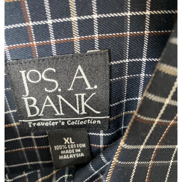 JOS. A. BANK MEN'S BLACK PLAID LONG SLEEVE BUTTON-DOWN DRESS SHIRT SZ XL - Picture 3 of 3